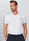 White Black Trim Buckle Tee