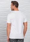 White Leather Trim Zipper Tee