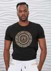 Black Gold Embroidered Rhinestone Tee