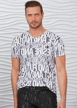 White Black "Words" Print Tee