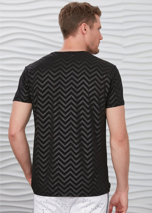 Black Wave Tech Print Tee