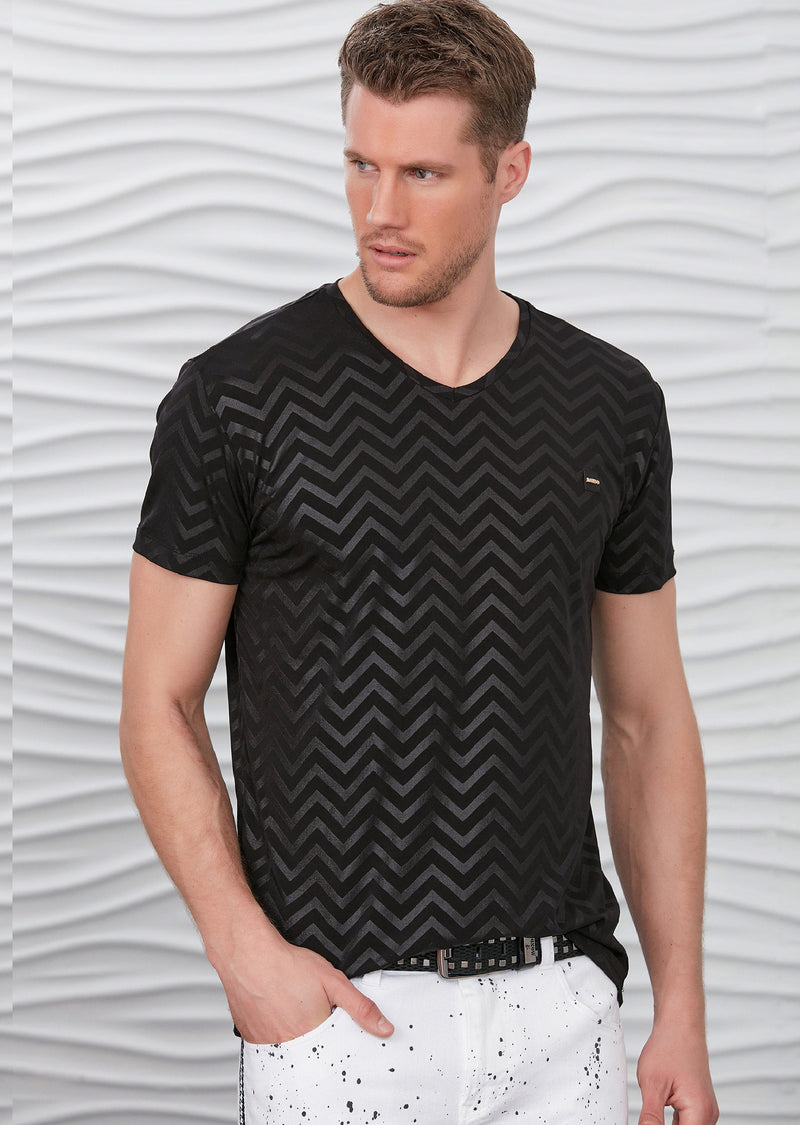 Black Wave Tech Print Tee