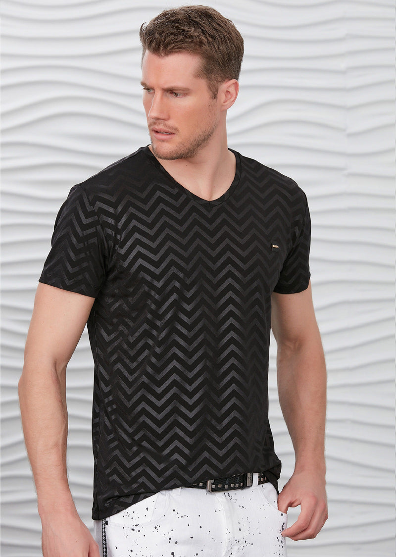 Black Wave Tech Print Tee