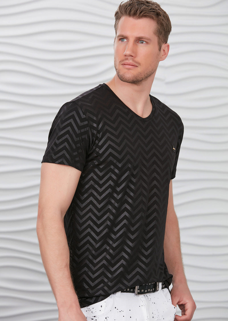 Black Wave Tech Print Tee