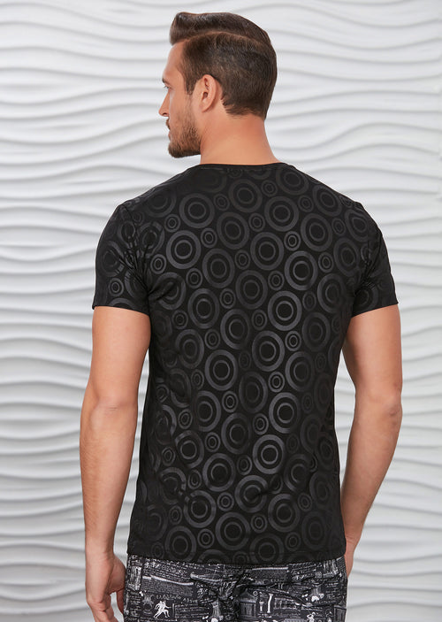 Black Circle Tech Print Tee