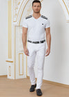 White Shoulder Ribbon Buckle Tee