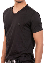 Black Rounded Glued Silicon Tee