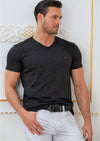 Black Rounded Glued Silicon Tee