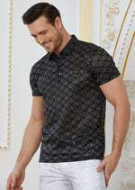 Gray Diamond Shape Spandex Polo