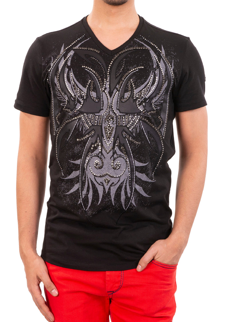 Black "Wings" Rhinestone Tee