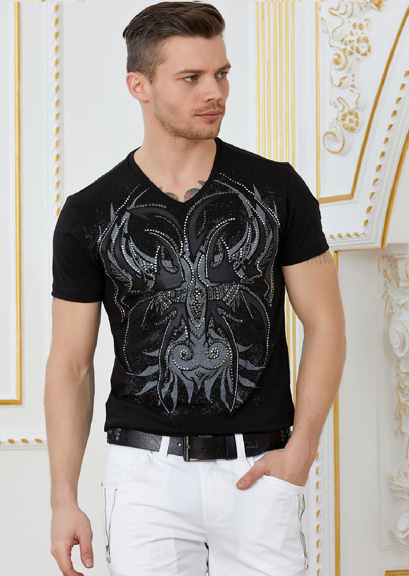 Black "Wings" Rhinestone Tee