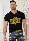 Black "Imperial Crown" Rhinestone Tee