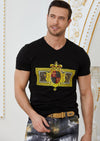 Black "Imperial Crown" Rhinestone Tee