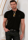 Black Snake Trim Zipper Polo