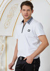 White Black Greca Motif Polo