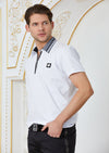 White Black Greca Motif Polo