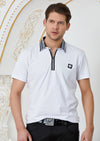 White Black Greca Motif Polo