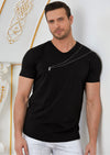 Black Mesh Zipper Detailed Tee