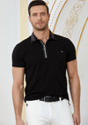 Black Silver Double Collar Polo