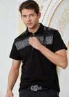 Black Zipper Mesh Polo