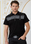 Black Zipper Mesh Polo