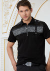 Black Zipper Mesh Polo