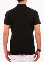 Black Crest Tile Print Polo