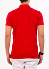 Red Crest Tile Print Polo