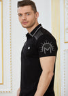 Black Silver "Vegas" Studded Polo