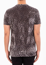 Brown Reptilian Velvet V-neck Tee