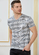 Silver Snake Spandex Print Tee