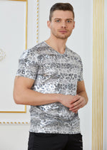 Silver Snake Spandex Print Tee