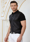 Black "Diamond" Spandex Polo