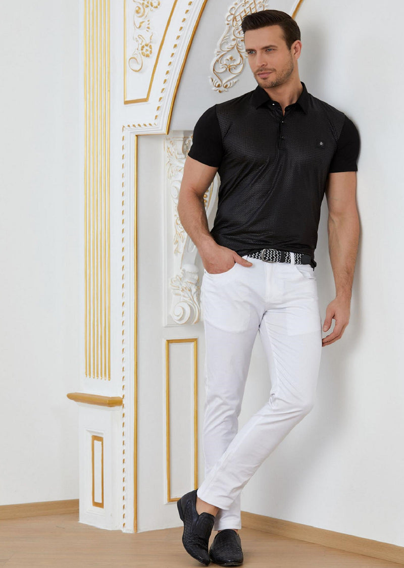 Black "Diamond" Spandex Polo