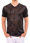 Black Chain Print See-through Tee