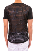 Black Chain Print See-through Tee