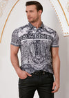 Black Beige Baroque Mosaic Polo