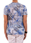 Blue Abstract Burn-out Print Tee