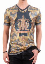 Gold Foil Baroque Print Tee