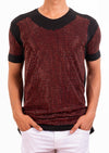 Black Red "Vegas" Rhinestone Tee