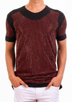 Black Red "Vegas" Rhinestone Tee