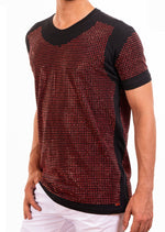 Black Red "Vegas" Rhinestone Tee