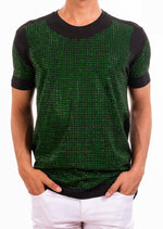 Black Green "Vegas" Rhinestone Tee