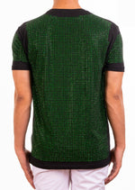 Black Green "Vegas" Rhinestone Tee