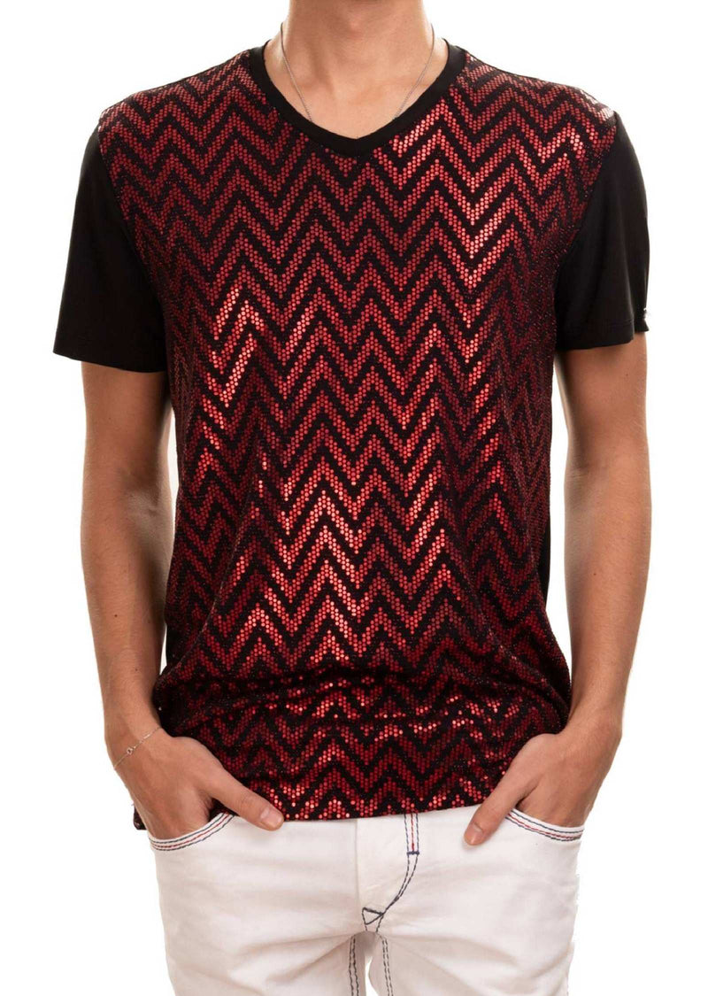 Black Red Zigzag Tech Tee