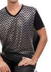 Black Silver Zigzag Tech Tee