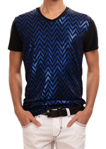 Black Blue Zigzag Tech Tee