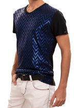 Black Blue Zigzag Tech Tee