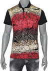 Black Red Snake Print Polo