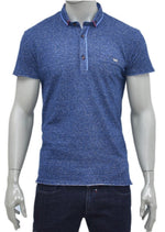 Blue Knit Casual Polo